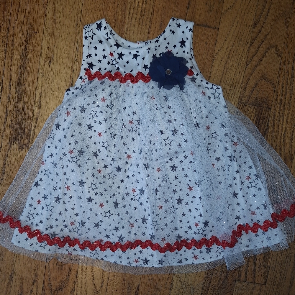 Good Lad 18 Months Girls Dress Patriotic Stars Red White Blue 4th Of July USA